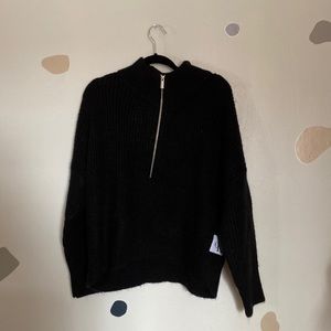 Calvin Klein Black Mid Zip Sweater